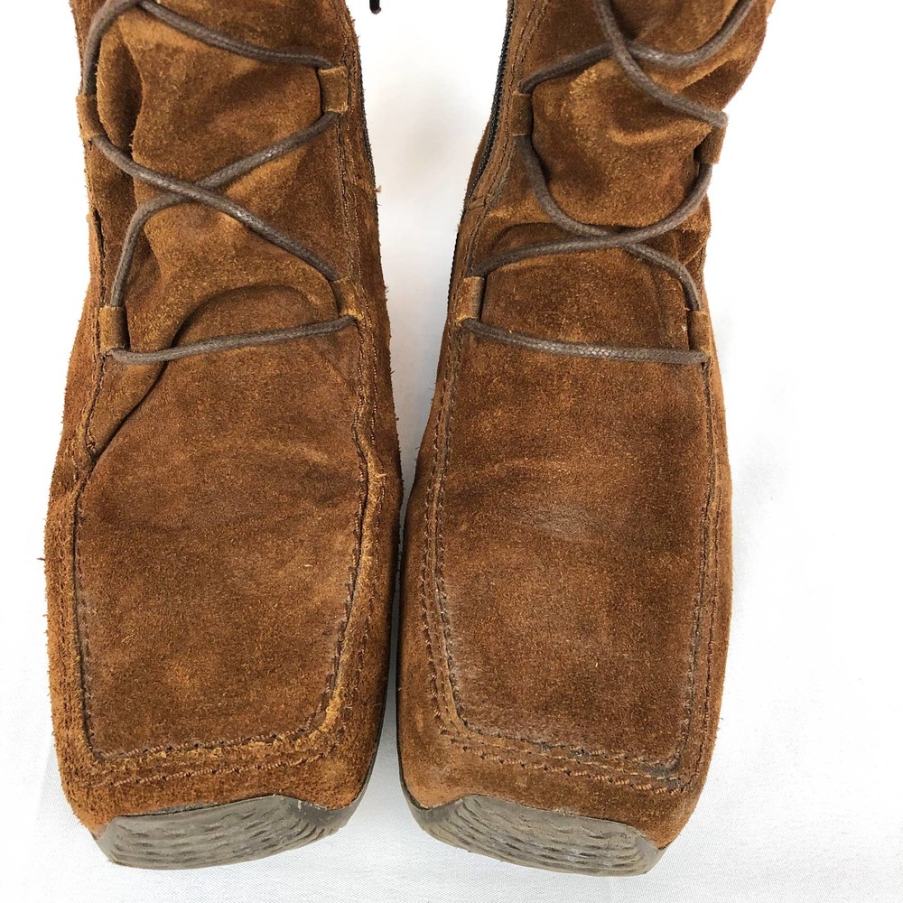 Elle Boots Brown Suede Hidden Wedge 36 - Picture 4 of 9